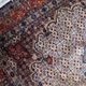 1940s handmade wool medallion rug, ivory and navy, 212 × 312 cm