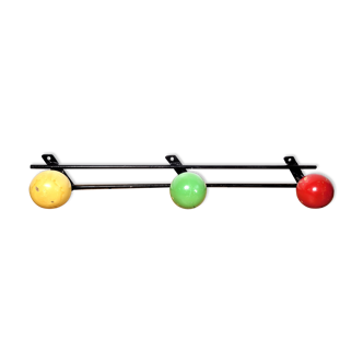 Wall coat rack 3 vintage balls
