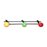 Wall coat rack 3 vintage balls