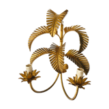 Golden palm leaf sconce