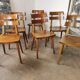Set de 6 chaises tout bois 1960