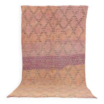 Tapis marocain vintage pêche 164 x 308 cm - Tapis en laine berbère - Tapis fait main