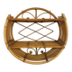 Vintage round rattan wall shelf – 70s bohemian style