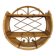 Vintage round rattan wall shelf – 70s bohemian style