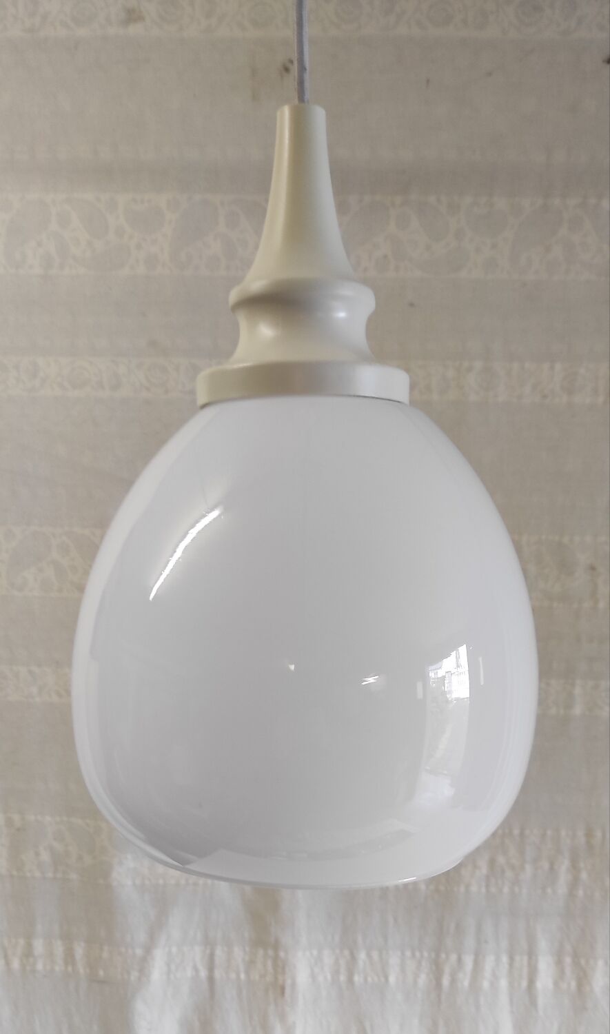 Scandinavian globe opaline suspension style - 1960s/70s