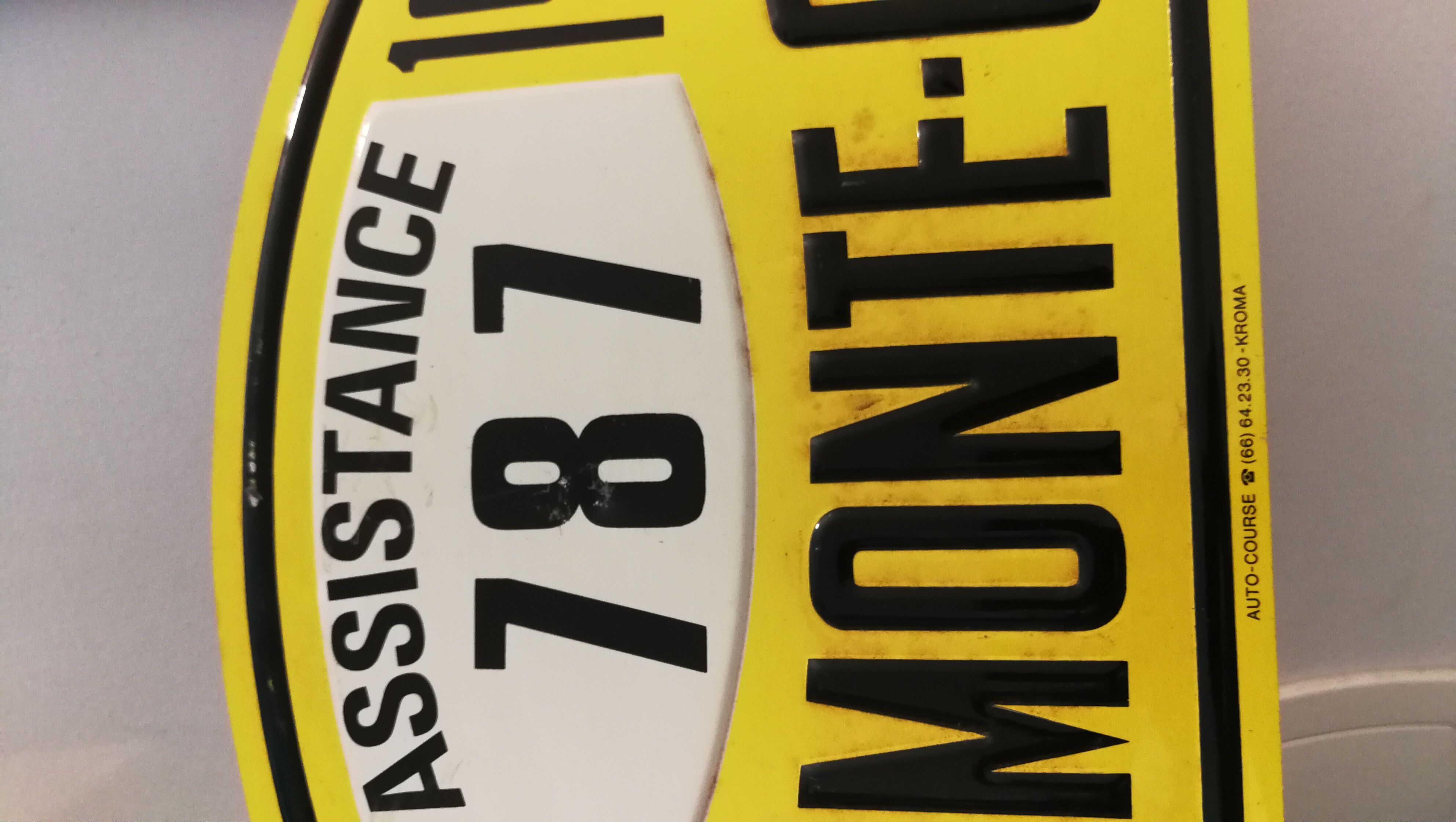 Plaque en aluminium rallye Monte-carlo assistance 787