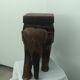Tabouret éléphant en bois sculpté polychromie