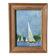 Old acrylic painting on canvas sailboats boats seaside