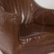 Lintello. Pair of camel leather armchairs. 1970s.