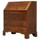 Antique English oak secretary with drop-down front.