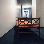 Bed or bench 1 place vintage with crosses of the 50s