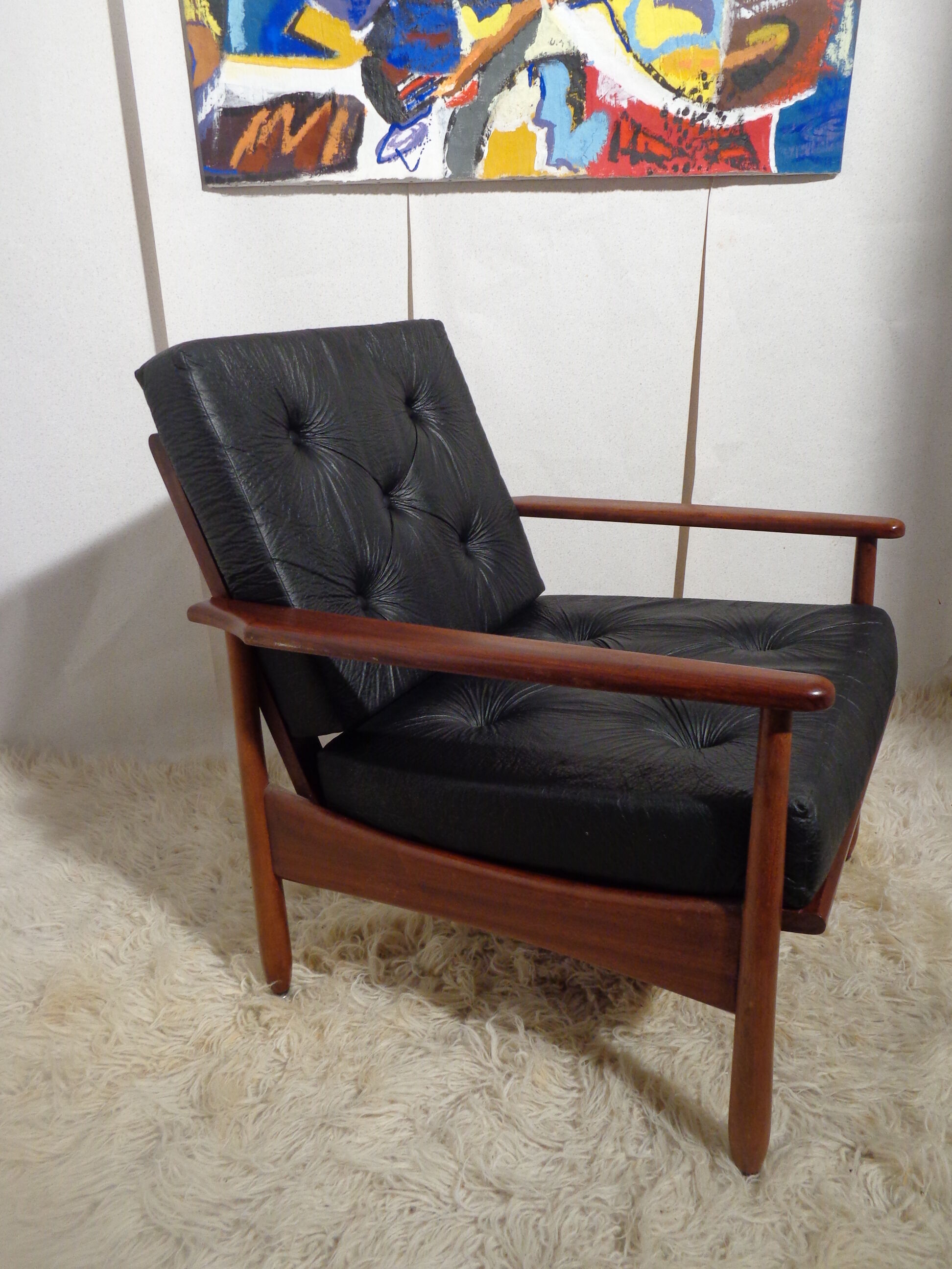 Scandinavian vintage leather armchair