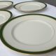 Set 6 porcelain plates Aux Lions de Faïence 1920 imperial green and gold