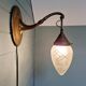 Art Deco bronze and satin crystal globe wall sconce, 1910-20