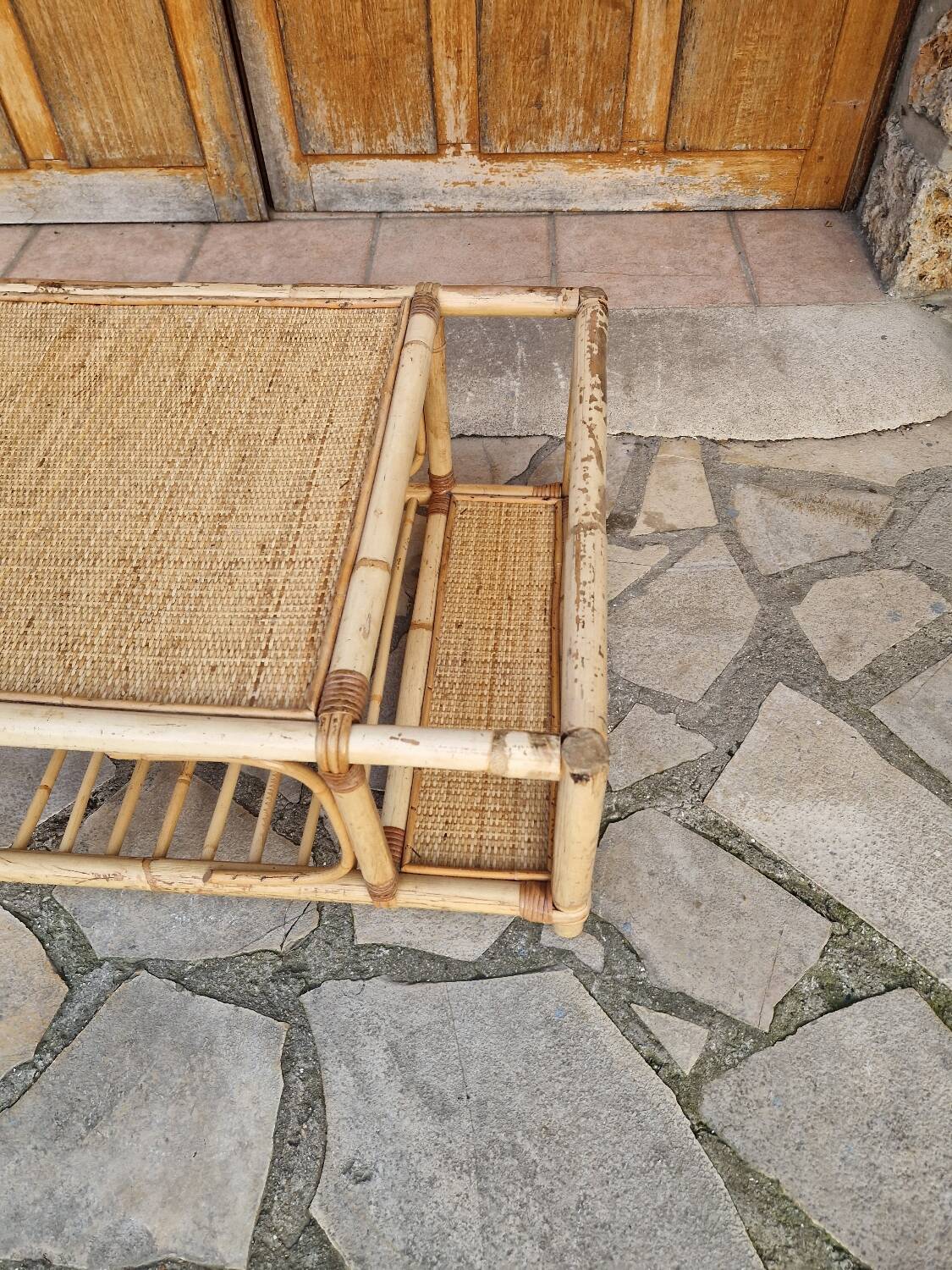 Vintage rattan coffee table