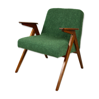 Fauteuil en tissu vert par Józef Chierowski, années 1970