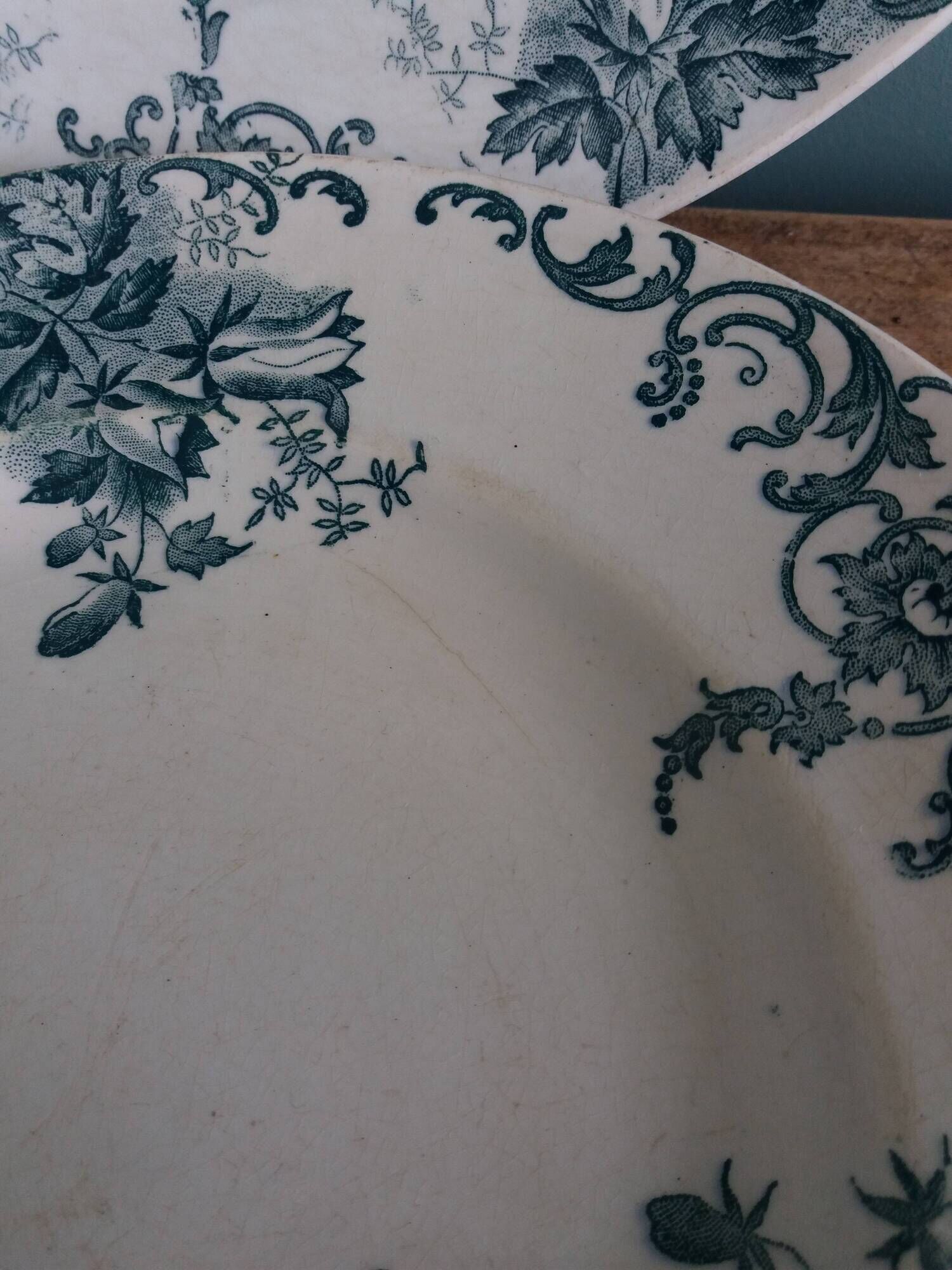 Set of dishes and plates from Terre de fer Saint Amand and Hamage Campanule