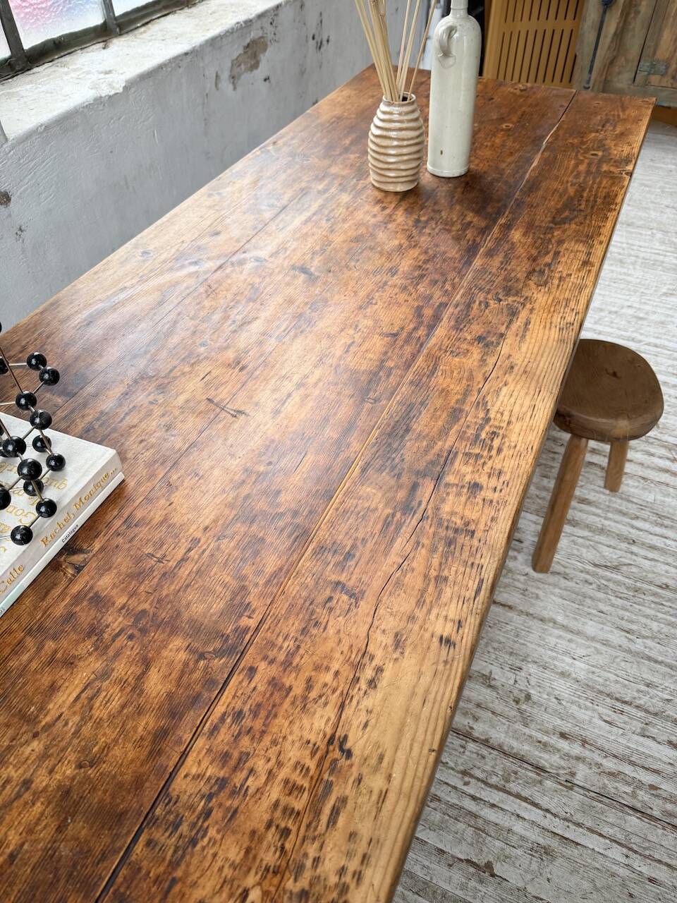 Monastery-style farmhouse table, pine, 210cm