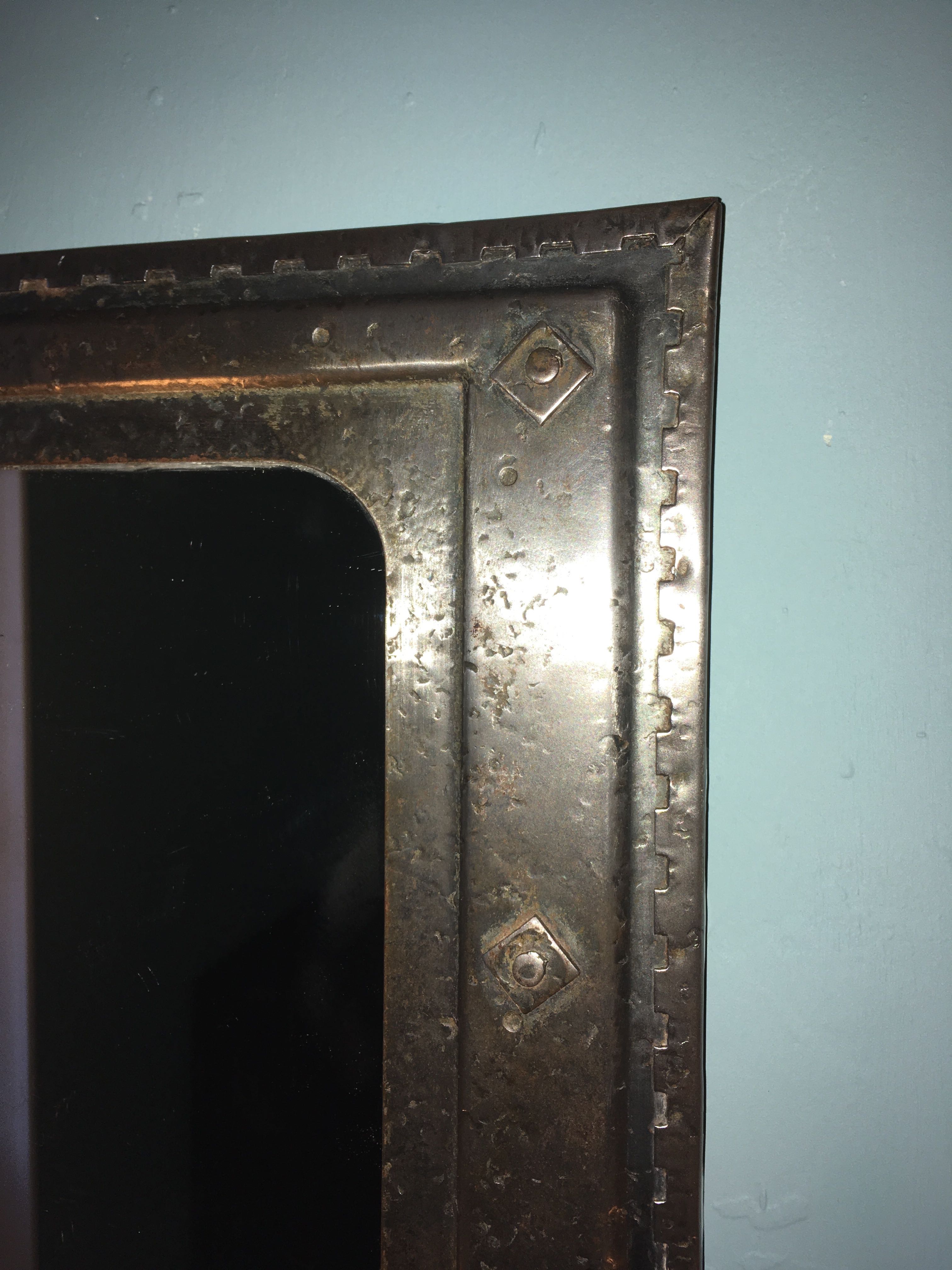 Miroir industriel en métal vintage 1960