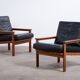 Vintage Danish Lounge Chairs in Teak by Illum Wikkelsø, 1950s, Set of 2