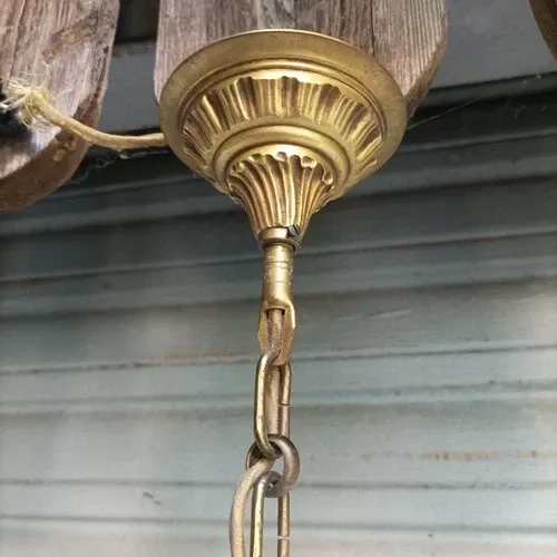 Antique cage chandelier in bronze, 6 lights, Louis XV style, in working condition, 4.8 kg.