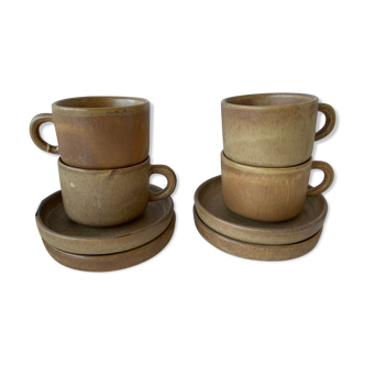 4 sandstone cups