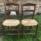Paire de chaises paillées rustiques