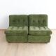Modular vintage sofa with green cord upholstery