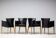 Set of four Vela leather armchairs by Carlo Bartoli - Italian modern elegance.