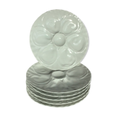 6 oyster plates with white porcelain