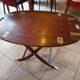 Folding coffee table type Butler marine boat wood and brass mahogany
