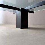 Metaform KW1 coffee table Hank Kwint 1980s glass black metal