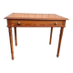 Antique desk in pitch pine, turned legs, drawer – superb patina.