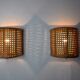 Pair of rattan wall lamps, France, 1960