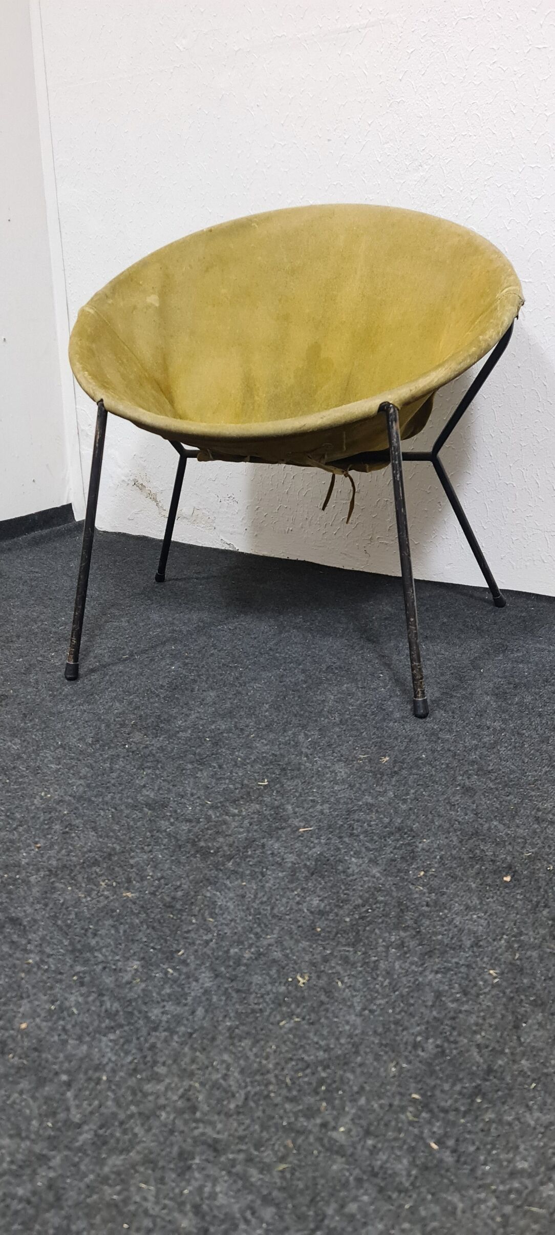 Vintage leather folding balloon chair