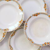 Set of 6 St Amand soup plates, vintage