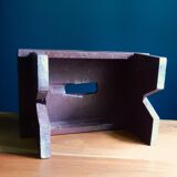 Tabouret de ferme en bois peint patiné