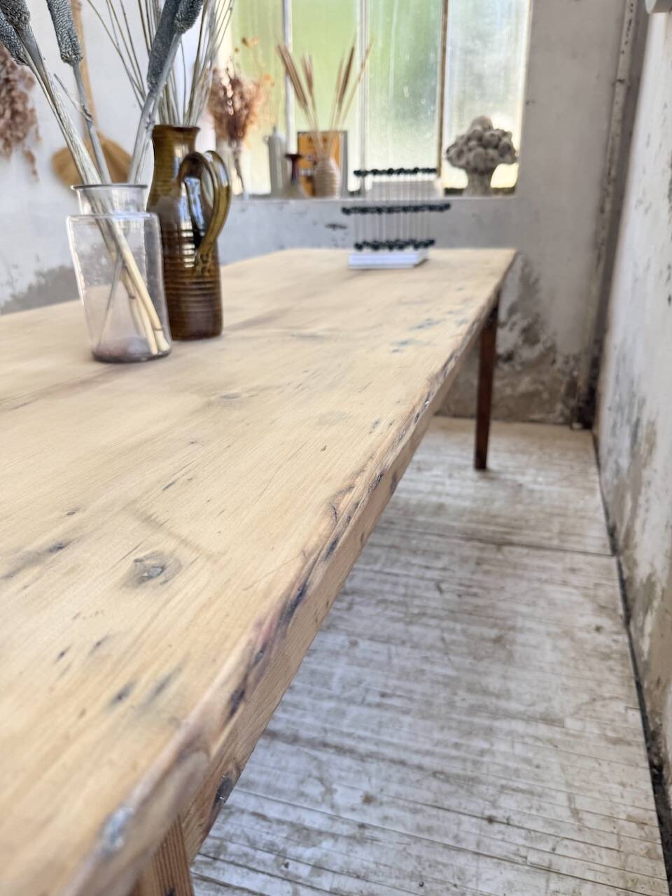 1950s pine farmhouse table 220cm