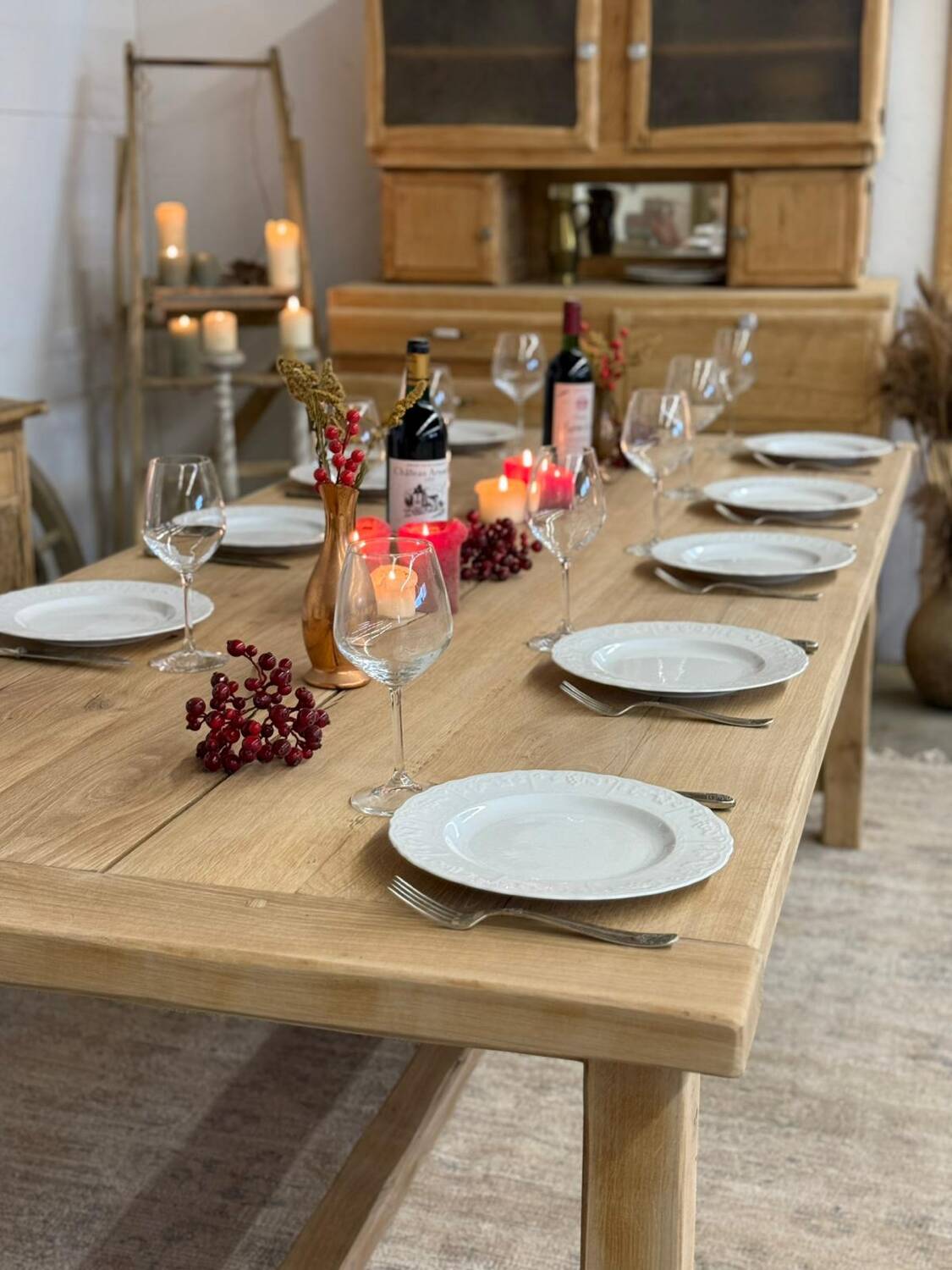 large solid oak farmhouse table