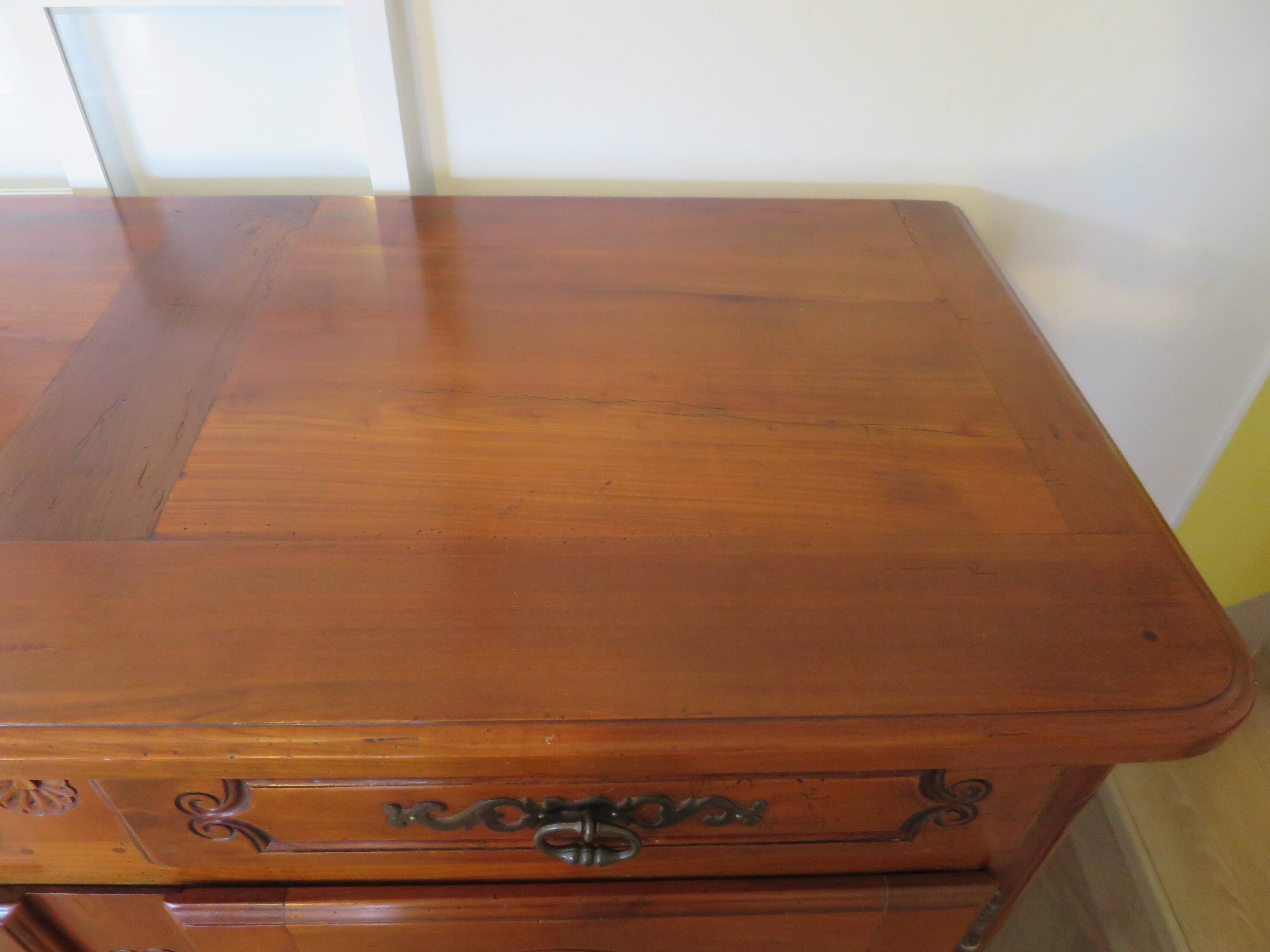 Rustic buffet Louis XV-Regency-jointed-massive wood-snail feet