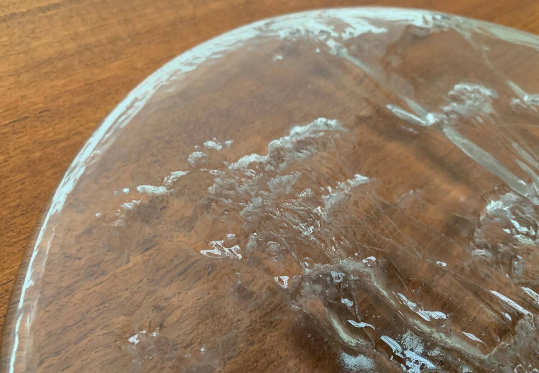 Large Finnish Glass Plate from the Mid-Century by Kaija Aarikka for Humppila