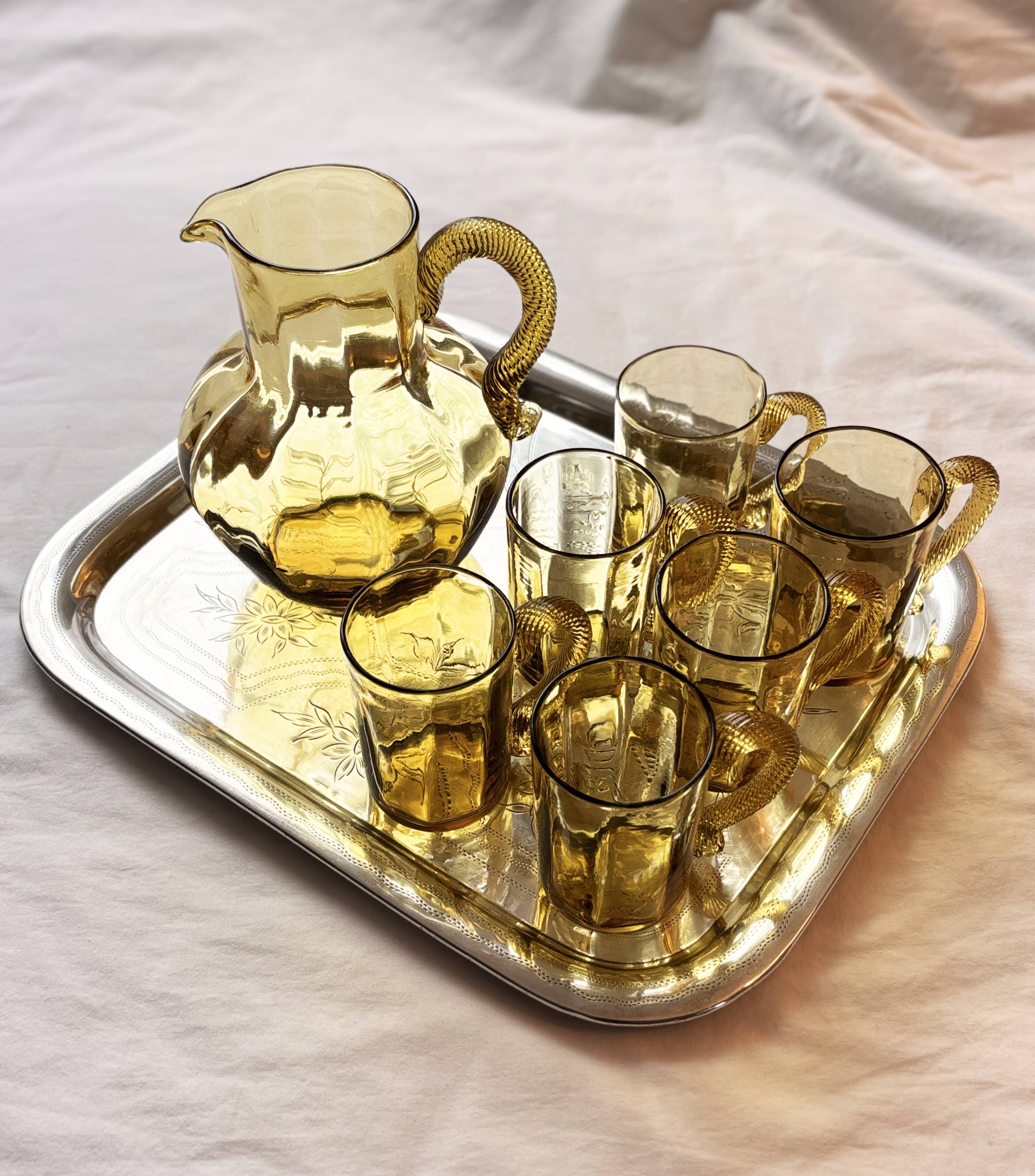 Service à orangeade, 1 cruche et 5 verres