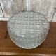 Ancien Plafonnier Applique Verre Moulé + Support Métal Années 70 Vintage #B793
