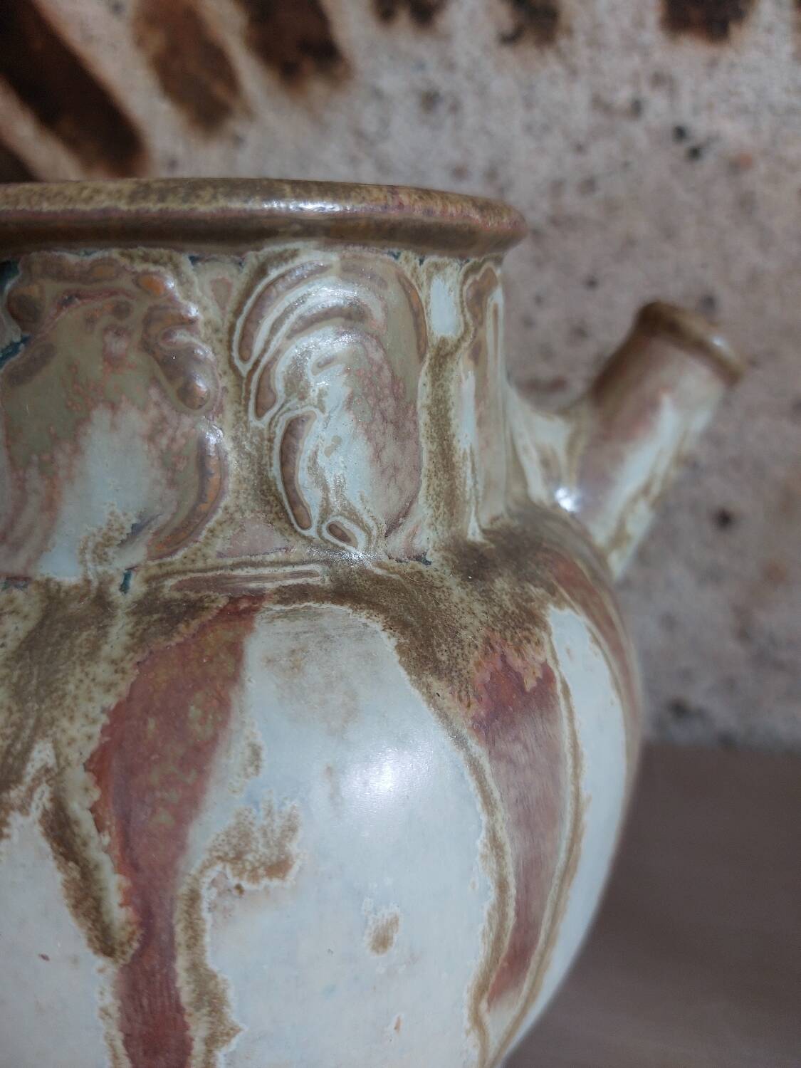 Ceramic pitcher signed Denbac, 1930