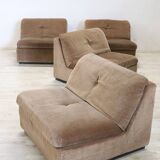 Modular Velvet Sofa by Busnelli, Italy, 1970s