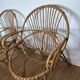 Pair of 1970s rattan shell chairs