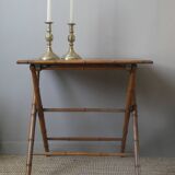 Folding bamboo side table retro 50s bohemian country decoration console furniture entrance