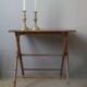 Retro 50s bamboo folding side table, bohemian country decor, console, entryway furniture