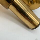 Set of 3 globe wall lights in glass and gold metal