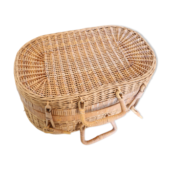 Valise en osier ovale